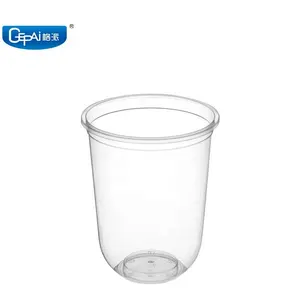 500 ml dùng một lần trà sữa cup nhựa bong bóng cup U hình dạng Cup với nắp