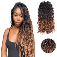 Extension per capelli Hot Sell: Dreadlock sintetici ondulati, Faux Locs, Crochet Braids, Gypsy Locs, Ombre, morbidi, ricci afro per donne nere