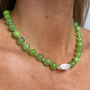 Collar Bohemia Colorido de Acero Inoxidable Chapado en Oro con Piedras Preciosas, Collar de Perlas Naturales con Cuentas para Mujer - Product Image 2