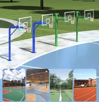 Support de basketball réglable en hauteur, équipement de basketball de niveau événementiel institutionnel, conforme aux normes FIBA, avec rembourrage de poteau et logo personnalisé