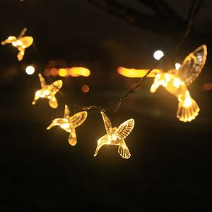 โคมไฟ LED สีขาวอบอุ่นพลังงานแสงอาทิตย์ไฟเส้นรูปนกฮัมมิงเบิร์ดขนาดเล็กได้รับการรับรองจาก Rohs - Product Image 4