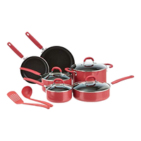 Ensemble de 12 casseroles et poêles de cuisine compatibles avec l'induction, avec couvercle en verre, pour la cuisine quotidienne à la maison