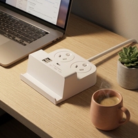 Prise d'extension USB australienne approuvée SAA 10A avec 2 ports USB Type-C, 2 prises, construction en plastique