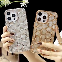 Étui de téléphone portable personnalisé transparent électro-plaqué pour iPhone 12 13 14 15 16 18 Pro Max