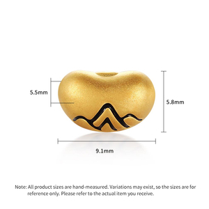 Artisanat en émail 24k or pur motif de montagne bracelet en forme de haricot d'acacia perlé accessoires de bijoux de luxe - Product Image 2