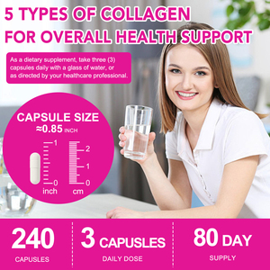 Acentialabs 240 Cápsulas de Péptidos de Colágeno Multi Complejo, Péptidos Hidrolizados, Suplementos con Biotina para Mujeres y Hombres - Product Image 6