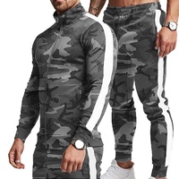 Ensembles de survêtements de sport décontractés pour hommes grandes tailles, épais, à fermeture éclair intégrale, pour le jogging et la course, 2 pièces, 100% coton