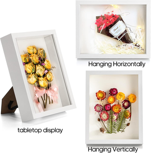 Bán buôn A4 A3 đen & trắng 3D hộp bóng sâu với kính cho trang trí nội thất biểu tượng tùy chỉnh khung ảnh hộp bóng - Product Image 3