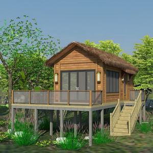 Fabricant leader de maisons en bois préfabriquées, cabanes en rondins, mini-maisons, cottages de voyage traditionnels, avec une chambre, terrasse et salon. - Product Image 1