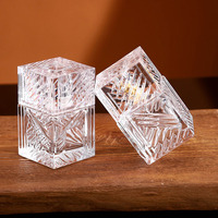 Flacon de parfum de luxe en verre transparent de 100 ml avec pulvérisateur à pompe, forme carrée, couvercle en verre de luxe