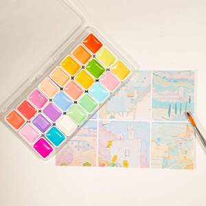 Pigmenti Solidi Glitterati in Contenitore di Plastica, 24 Colori da 1ml, Colori ad <span class=keywords><strong>Acquerello</strong></span> Solidi per Pittura Artistica Professionale - Product Image 2