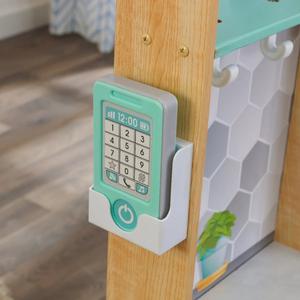 Mini cuisine amusante pour enfants en bas âge, cuisine en bois avec accessoires de téléphone - Product Image 5