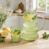 Ensemble de carafe et de verres à boisson froide en forme de gourde, réutilisables et personnalisables, de style moderne, vente en gros Lefu