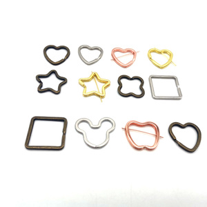 Porte-clés rond plat en métal fendu, porte-clés argenté pour bricolage et artisanat, vente en gros - Product Image 6