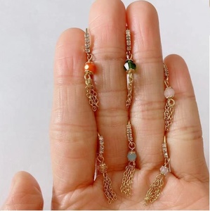 Gaby Anneau de nez en acier inoxydable pour femme Plaqué or Pendentif de créateur Chaîne Tassel Dangling Cute Wholesale <span class=keywords><strong>Piercing</strong></span> for Gift - Product Image 3