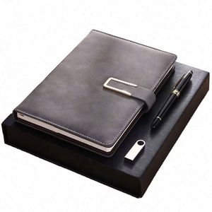 Wholesale Corporate Leather Notebook Gift Sets With Pen Customizable Luxury A5 Diary Stationery <b>Note</b> <b>Book</b> Gift Box for Men - Product Image 3