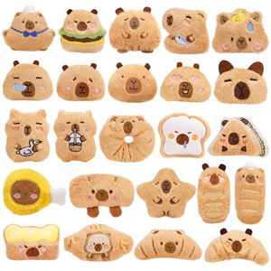 24 stuks pluche sleutelhanger schattig en knuffelig capibara brood toast model pluche sleutelhanger voor meisjes tas accessoires - Product Image 1