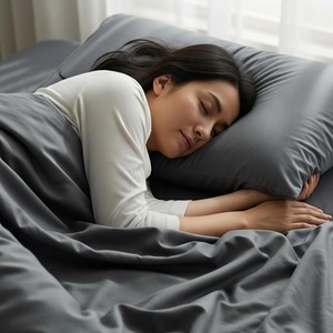 <strong>Grey</strong> Bamboo Sheet Set 4 Pcs Wholesale, <strong>Duvet</strong> <strong>Cover</strong> Fitted Sheet Pillowcase, Anti-Bacterial Bedding Manufacturer Custom Logo - Product Image 5