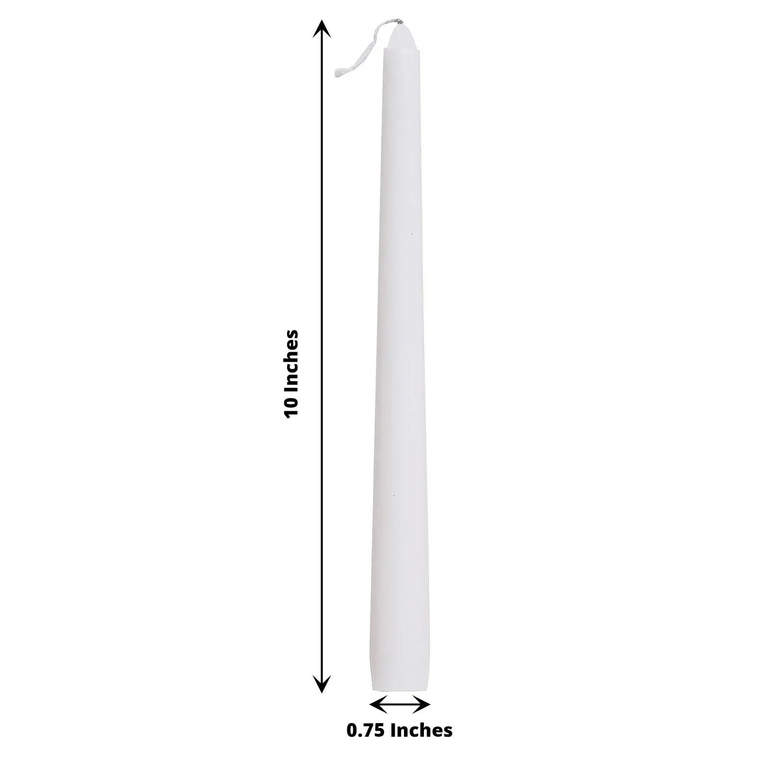 White 10" Premium Wax Taper Candles, Unscented Candles