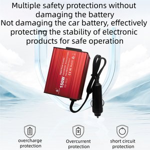 New Aluminium Hot 150W Dual USB 150W EU/US Socket <strong>DC</strong> <strong>12V</strong> to <strong>AC</strong> 110V/220V Power Converter <strong>Adapter</strong> Portable Car Power Inverter - Product Image 5