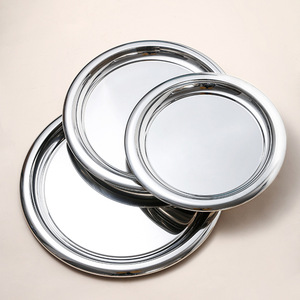 Plateau de service alimentaire moderne en acier inoxydable de haute qualité, plateau de service pour hôtel, restaurant, traiteur, grand plateau de service pour café et gâteaux - Product Image 1