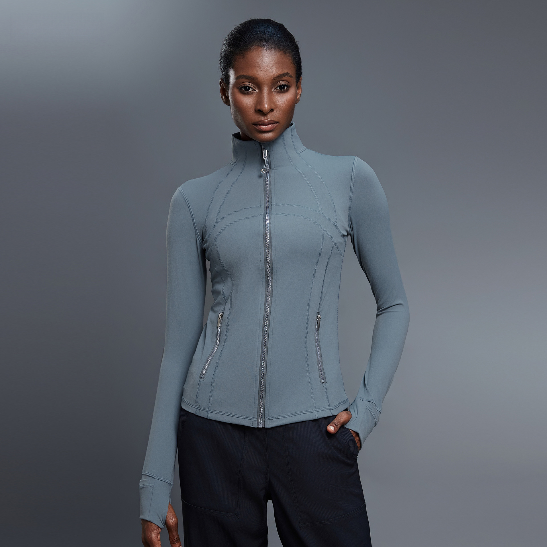 belgium gray with silver zipper
