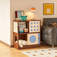 Vente flash : Maison pour chat 3-en-1, villa pour chat, mobilier partagé entre humain et animal, abri multifonctionnel pour chat d'intérieur