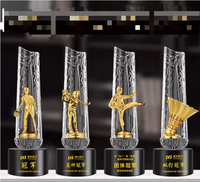 Trophée de golf haut de gamme en verre et cristal avec impression UV, gravure personnalisée, design étanche pour événements sportifs et souvenirs