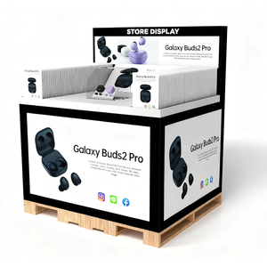 Vitrine en carton recyclé imprimée sur mesure avec style vintage autoportant à faire soi-même pour la vente au détail d'audio en boutique - Product Image 6