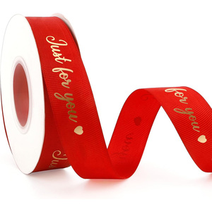 Custom Printed Double Face 100% Cotton <b>Ribbon</b> with Gold/Silver Foil Printing High Tenacity Brand Decorative <b>Ribbon</b> - Product Image 1