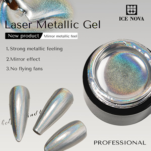 Gel Metálico Láser ICE NOVA China 2025, Producto Innovador Más Popular, Esmalte de Gel con Pigmento Holográfico Cromado Láser Espejo - Product Image 4