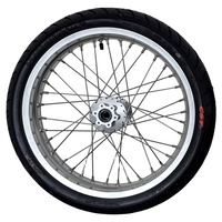 Set Roda Supermoto Sur-Ron Light Bee X LBX 17" Performa Tinggi CNC Aluminium Perak Krom Ban Jalan Raya Suku Cadang Sepeda Motor Listrik