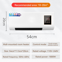 Nouvelle Arrivée Radiateur Électrique Mural Haute Qualité 2000W Télécommande Éclairage Étanche Protection Contre la Surchauffe Plastique UE
