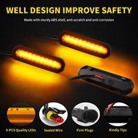 N2 3PCS Feux de calandre avant à LED ambre pour accessoires Ford Bronco 2021-2024 uniquement pour Badlands Wildtrak Everglades