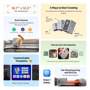 XTool M2 Color Craft Laser CutterEngraver 10W Dual Camera Class Custom Gifts Personalized Products Small Business Production - Product Image 5