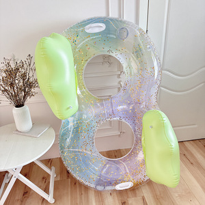 Adult Thickened Double Ring <b>Inflatable</b> Swim <b>Float</b> With Handles For <b>Pool</b> Water Park Use - Product Image 2