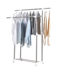 séchage rack pôle Suppliers-Porte-linge pliant type R à double pôle, balcon mis à niveau, séchage des vêtements, support à linge