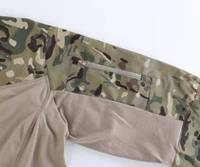 Polo tactique d'été respirant à manches longues ESDY G2 Frog pour homme, en maille, camouflage extérieur