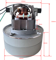 Moteur de remplacement pour aspirateur avec couvercle ventilé, bobinages en cuivre, porte-balais de charbon, cadre circulaire et support de câblage