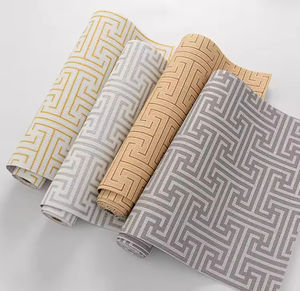 중국 3D 기하학적 벽지, 거실 TV 배경 및 침실을 위한 두꺼운 사슴 가죽 패턴 부직포 벽지 - Product Image 2