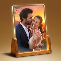 Cadre photo en acrylique personnalisé avec LED, lumière chaude, souvenir personnalisé pour anniversaire, décoration de la maison