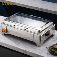Ensemble de chauffe-plats en acier inoxydable rectangulaire doré de 9L pour hôtel restaurant traiteur chauffe-plats de luxe pour buffet chauffe-plats
