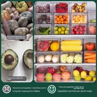 Juego de 7 Organizadores Apilables para Refrigerador con Tapas, Contenedores de Plástico Transparente para Alimentos, Frutas y Verduras