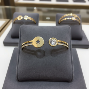 Accesorios de Zirconia, Acero Inoxidable Fino, Chapado en Oro de 18k, Regalo Moderno al por Mayor, Pulseras y Brazaletes de Joyería de Moda para Mujer - Product Image 5