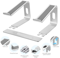 Support ergonomique pour ordinateur portable en aluminium, support d'ordinateur portable compatible, support de rehaussement détachable pour ordinateur portable, support pour MacBook 10-15.6 pouces