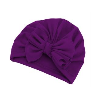 หมวกผ้าโพกหัวผ้าฝ้ายนุ่มสีทึบแฟชั่นผ้าโพกหัวที่กำหนดเองสำหรับเด็กทารก - Product Image 5