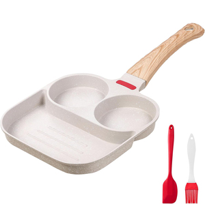 Modern Non-Stick Ceramic Coated Square Griddle Pan With Wooden Handle And Utensils <b>Set</b> For <b>Induction</b> And Gas Stoves - Product Image 1