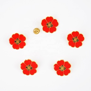 Manufacturer Enameled <strong>Poppy</strong> Flower Lapel <strong>Pin</strong> Festival of Remembrance Day Lest We Forget Never Forget Veteran <strong>Poppy</strong> Brooch Badge - Product Image 1