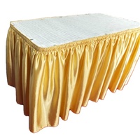 Tissu satiné de haute qualité, linge de table, jupes de table, nappes pour mariage