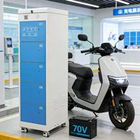 Estación de Intercambio de Baterías para Bicicletas Eléctricas ESINO de 5 Ranuras con Carga Rápida PD, Gabinete de Baterías Compartido Inteligente con 1 Año de Garantía